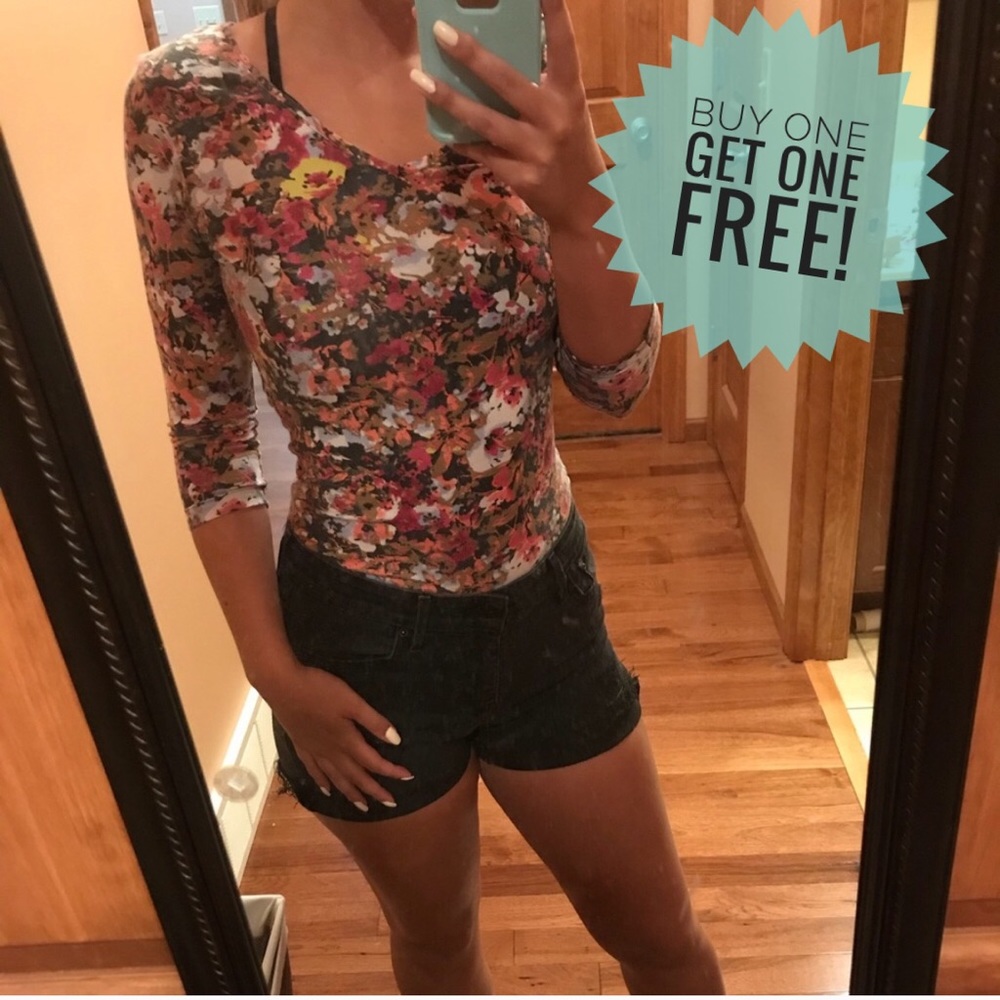 Floral tight fitting top